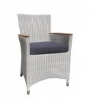 Wicker All Weather Dining Chair Teak Rests 1843