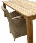 Wicker All Weather Dining Chair Teak Rests 1843