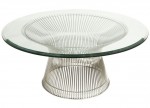 Glass & Stainless Steel 90cm Coffee Table