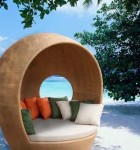 Blockhouse Sand Beach Covered Oval Outdoor Daybed