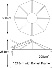 Umbrellas Cressida by Shelta - Outdoor Furniture Australia