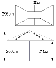 Umbrellas Riviera Rectangular by Shelta - Outdoor Furniture Australia
